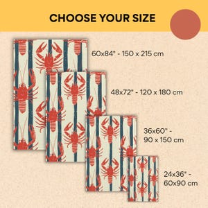Patio Rug Coastal Lobster Design | Outdoor Nautical Area Rug | Non Slip Porch & Deck Rug | Beach House Decor afbeelding 5