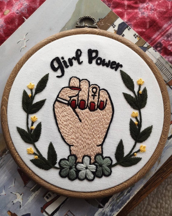 Girl Power Embroidery Hoop | Etsy Girl power pillow | Etsy