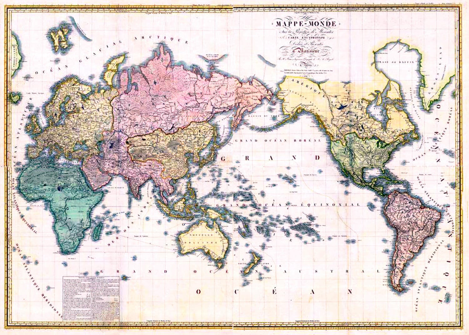Map of the World in 1816: Facsimilie of A.H. Brue's Large Wall Map