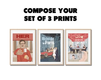 Any 3 you choose - Movie Posters set - Prints A3