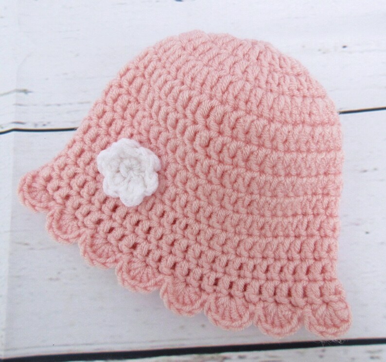 Pink Baby Girl Hat Crochet Newborn Hat