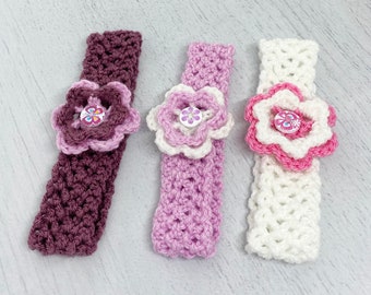 Baby Girl Headband - Crochet Baby Headband - Baby Girl Gift - Headband With Flower