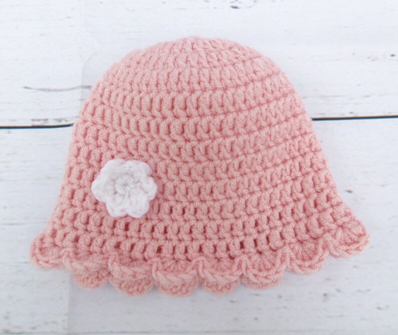 Pink Baby Girl Hat Crochet Newborn Hat