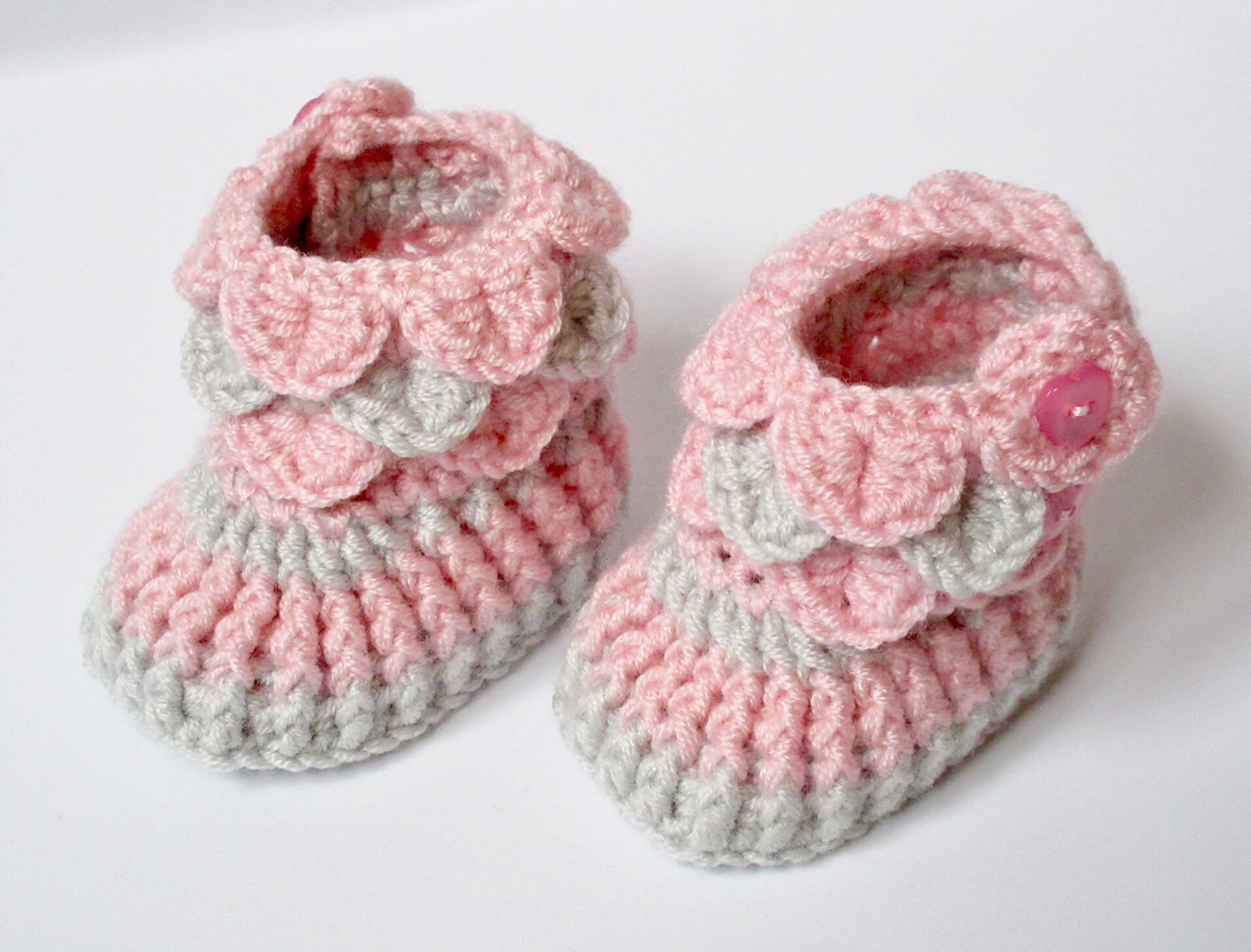 Crochet Baby Booties Baby Girl Shoes 06 Months 612 Etsy