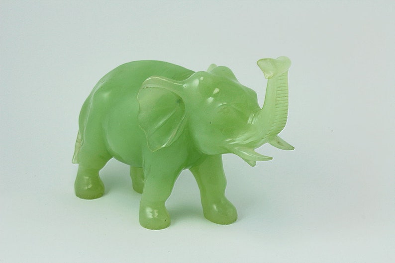 Jade elephant figurine statue sculpture ornament Etsy