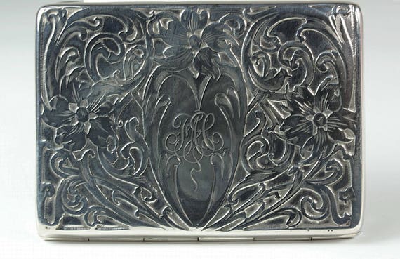 silver business card holder for men