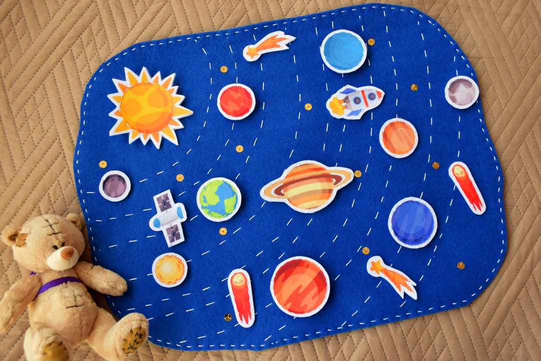 Space Play Mat Kids Activity Toy Galaxy Boys Nursery Etsy