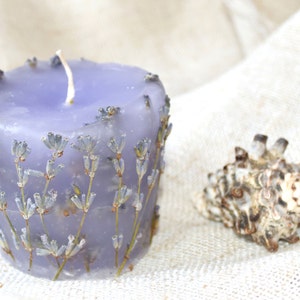 Lavender Botanical Candle – Scented Tea Light | Summer Floral Wedding Decor | Purple Centerpiece | Bride Gift Ideas | Bridal Shower Favor