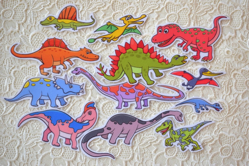 Dino world felt board Learning Preschool Story set Dinosaurs play set Flannel Board Toddler Child story Busy bag gift Birthday party favors image 1