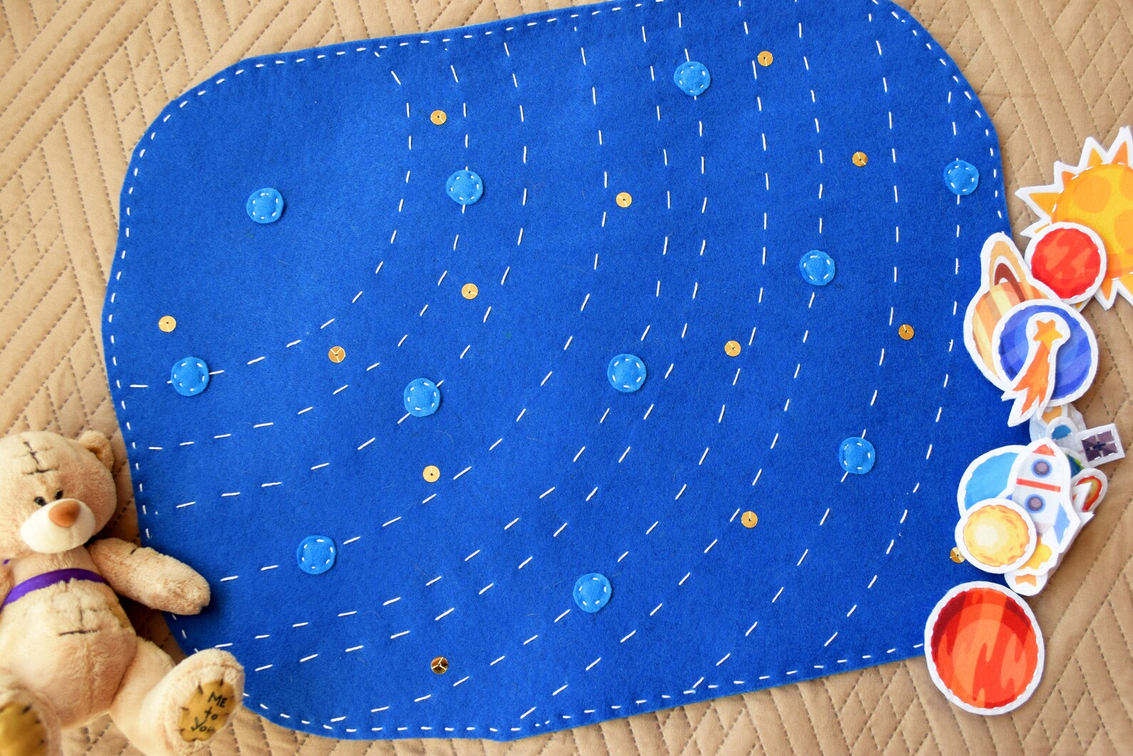 Space play mat Kids activity toy Galaxy boys nursery Etsy