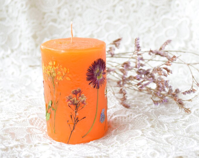 Scented Floral Candle,real Dried Flowers Candle,hand Poured