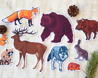 Wild animal felt board play Preschool Story Teacher story Indoor children's resource Storytelling fun Kindergarten Learning Flannel Board