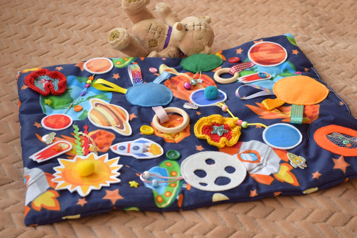 Galaxy Play Mat Sensory Blanket Quite Book Fidget Toy Baby Activity