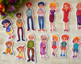 My family Felt Board Flannel Story Figures Educational Preschool Teacher Resource Happy Family Circle Time Imaginative Play Creative Play