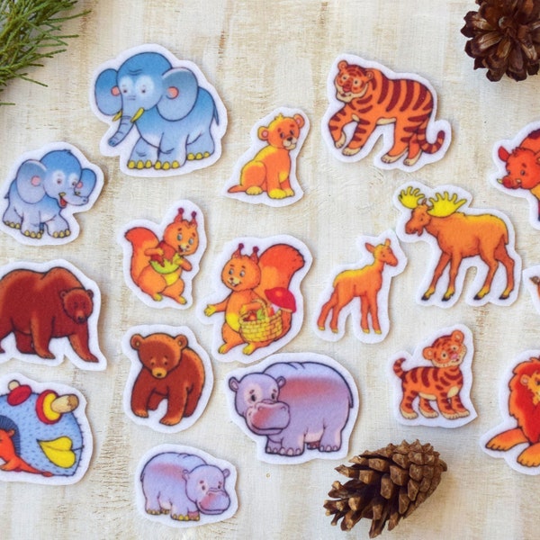 Who is my mom flannel board Animals and their babies Preschool Zoo story set Teaching resource Kindergarten Storytelling fun Felt Animals