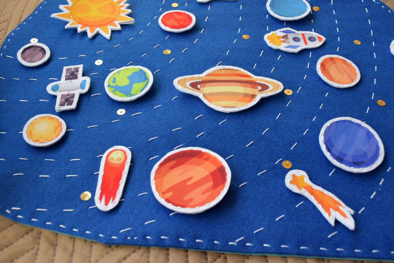 Space Play Mat Kids Activity Toy Galaxy Boys Nursery Etsy