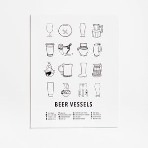 Print Beer Chart History of Beer Beer Vessels image 1