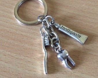 Dentist Keyring, Dentist Keychain, Dental Assistant Gift, Dental Hygienist Keyring, 3D Tooth Keyring