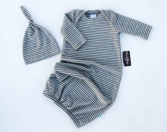Coming Home Outfit - Merino Wool Newborn Set - Baby Gown Set - Classic Newborn Set - 0-3 month set - Merino Kids Clothes - Wool Baby Clothes
