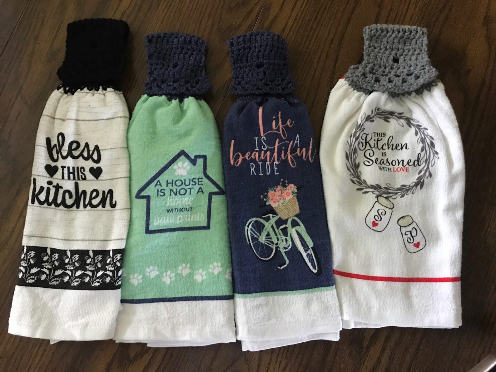 Kitchen Towels With Crochet Tops More to Pick From Etsy