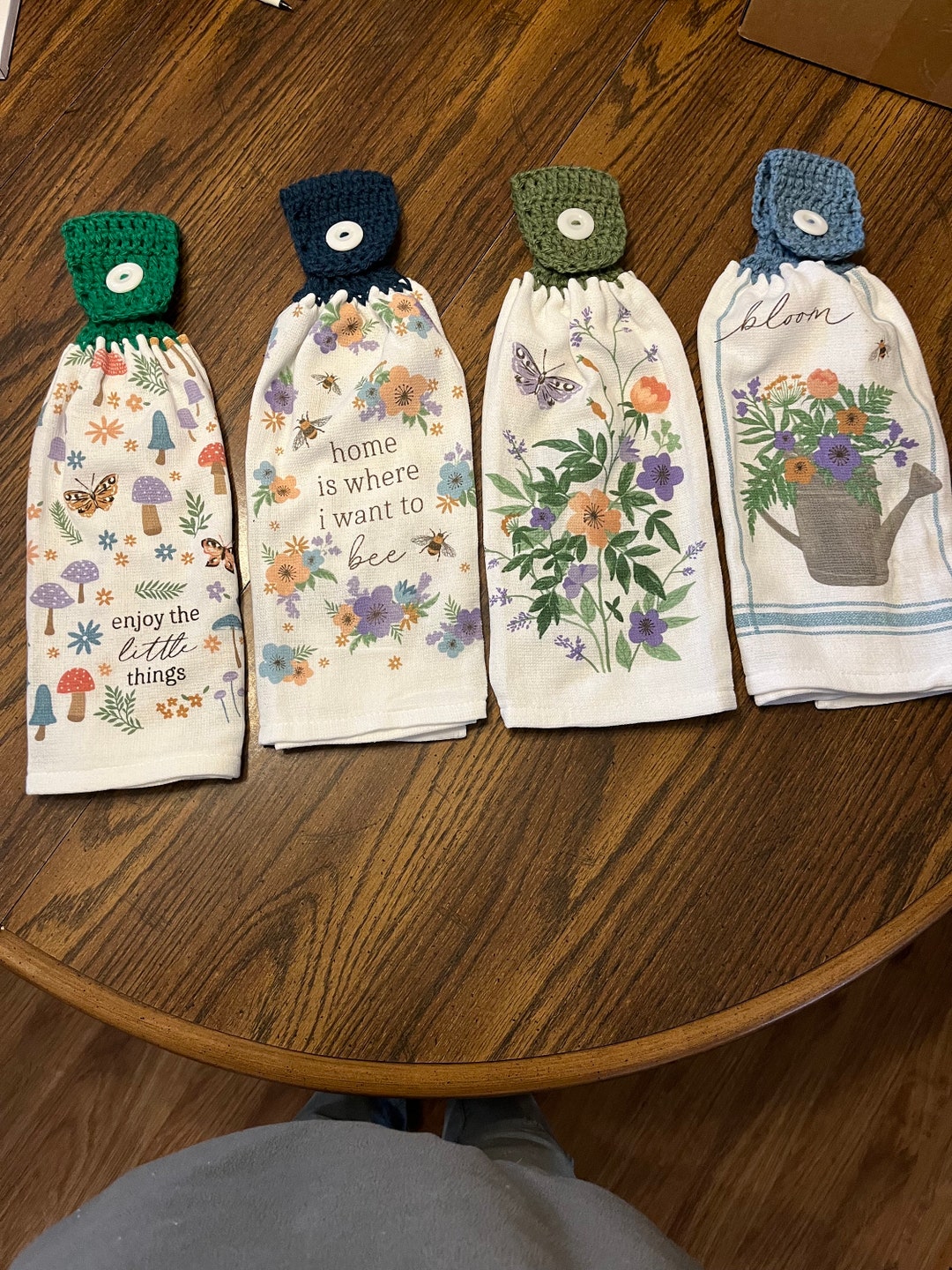 Spring Kitchen Towel With Crochet Top Double Thickness Etsy