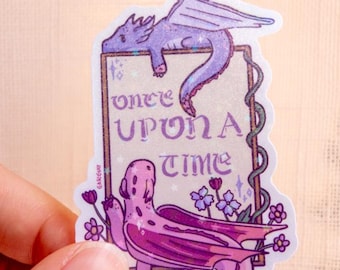 Fantasy Girlie Sticker, Fantasy Bookish Sticker, Fantasy Reader, Book Reader Sticker, Dragon Fantasy, Romantasy Stickers, Holographic Vinyl