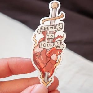 Enemies to Lovers, Romantic Trope Sticker, Bookish Stickers, Kindle Stickers, Book Lover Stickers, Bookish Tropes, Romantic Tropes,