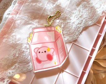 Kawaii Acrylic Keychain, Cute Kirby Keychain, Kirby Merch, Large Acrylic Keychain, Cute Keychain, Kawaii Keychains