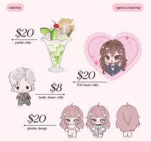 2 SLOTS OPEN Character and Chibi Illustration (Preferred if you commission on VGEN) - please read description image 4