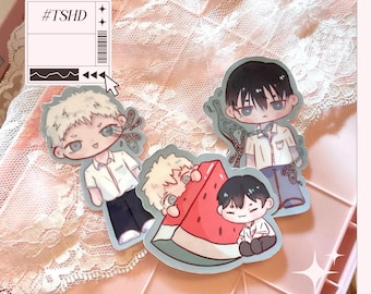tshd sticker pack, the summer hikaru died anime merch, hikaru and yoshiki stickers, manga inspired