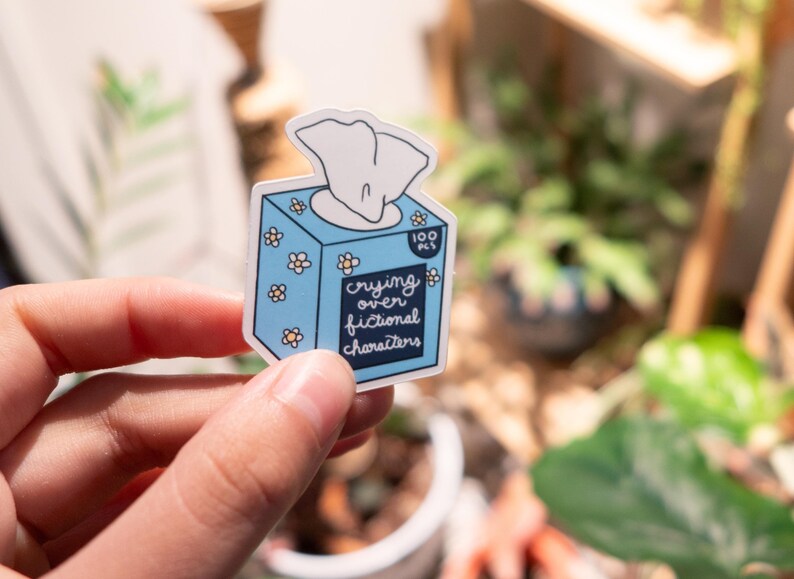 crying over fictional characters, bookish stickers, bookish merch, bookish art, crying over book boyfriends, literary stickers, book lover gifts, vinyl book stickers, cute book stickers