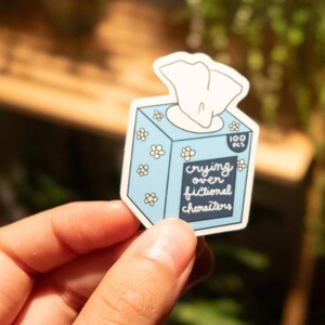 crying over fictional characters, bookish stickers, bookish merch, bookish art, crying over book boyfriends, literary stickers, book lover gifts, vinyl book stickers, cute book stickers