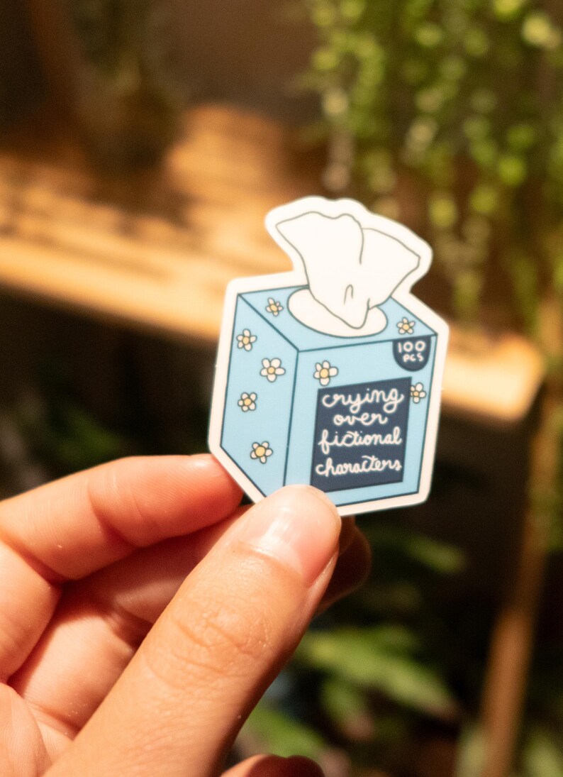 crying over fictional characters, bookish stickers, bookish merch, bookish art, crying over book boyfriends, literary stickers, book lover gifts, vinyl book stickers, cute book stickers