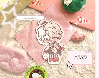 nikolai gogol bungo stray dogs sticker, bsd merch, nikolai bsd, anime stickers, anime gifts, anime lover