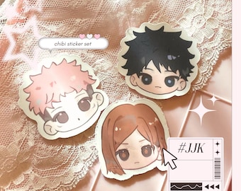 JJK Vinyl Sticker Pack, Megumi Fushiguro Sticker, Yuji Itadori, Jujutsu Kaisen Merch, JJK Gifts, Anime Gifts, Nobara Kugisaki