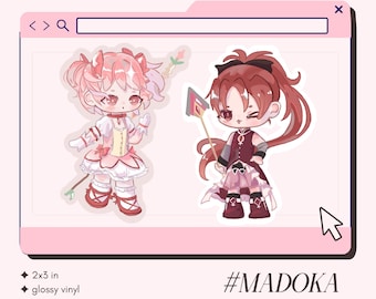 Madoka Chibi Vinyl Sticker, Madoka Magica, Anime Stickers, Anime Merch, Anime Lover Gift, Puella Magi Madoka Magica, Kyoko