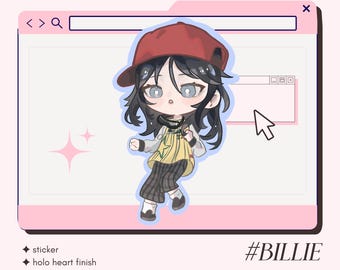 billie eilish chibi holo vinyl sticker