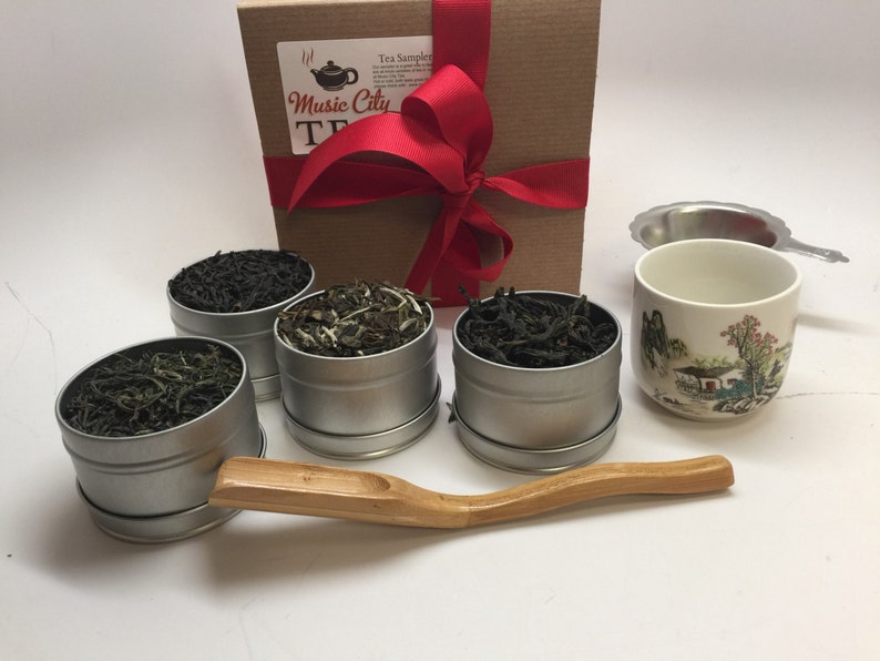 Chinese Tea Sampler With Gift wrap Tea Tin Etsy