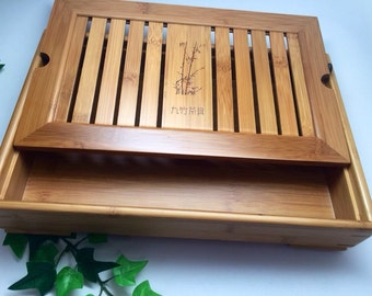 Medium  Size Tea Tray (Bamboo) JZ002 Size : 13x(L) x  9 1/2" (W) x 2 3/8" (H)