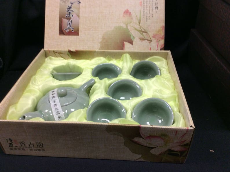 Ice crack Gaiwan Tea Set 7pcs w gift box