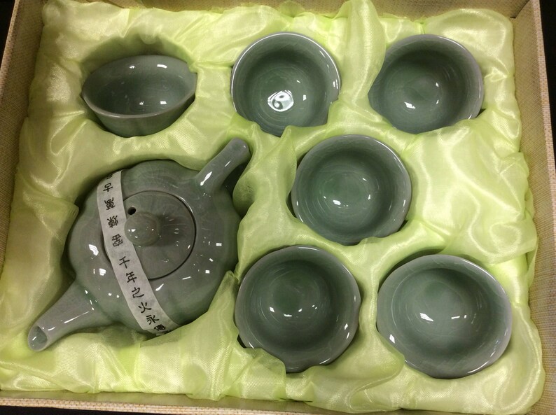 Ice crack Gaiwan Tea Set 7pcs w gift box