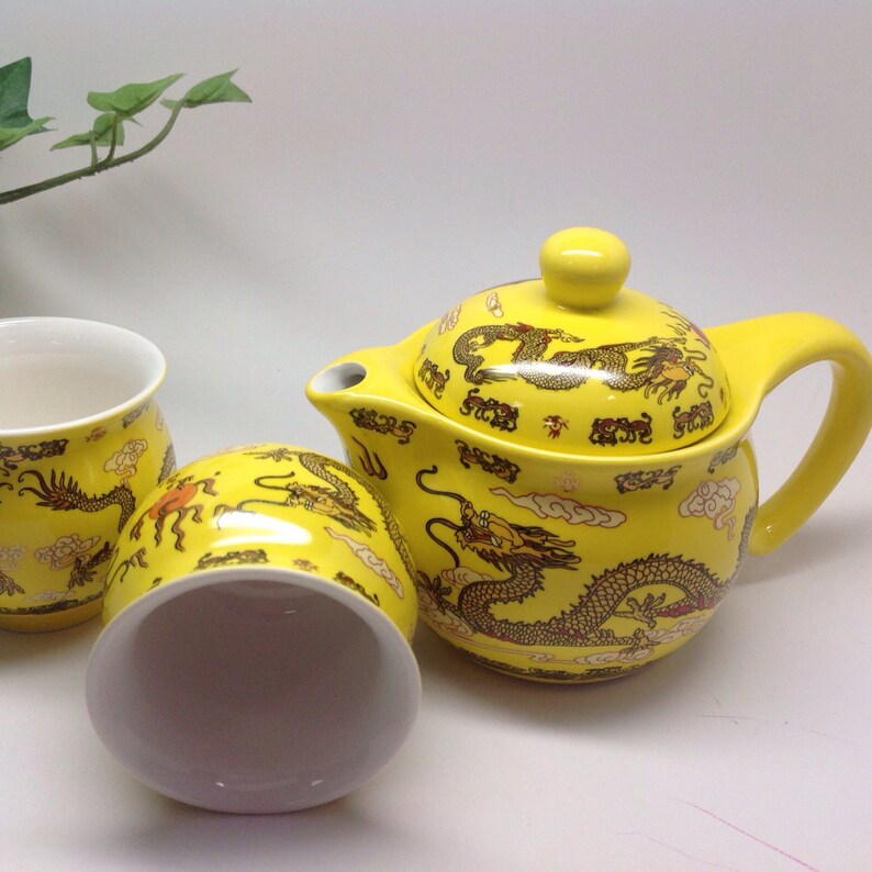 Fancy Tea Set With Tea Pot 12oz and With 6 Tea Cups Are 4oz Etsy