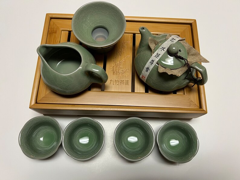Chinese Tea Set Green Set G009 Etsy