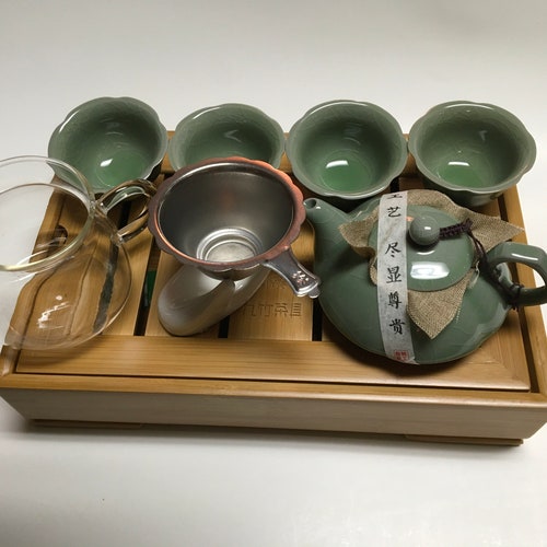 Chinese Tea Set Green Set G009 Etsy