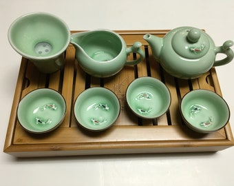 Tea Set with Beautiful Tea Tray great starter Tea Set Must Have #TP003