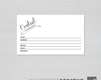 information card etsy