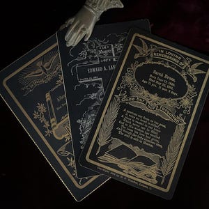 Assortiment de cartes funéraires victoriennes, Memento Mori, carte du souvenir antique, In Memoriam, funéraire, Antiquité, gothique