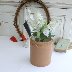 French Stoneware Confit Pot, Rustic Kitchen Utensil Holder, Indoor Planter, French Country, Stoneware Jar, Garden Planter, grain pot