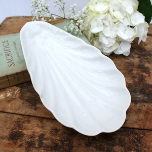 Antique French Ironstone Hors d&#39;oeuvres Dish: Seashell Serving Platter