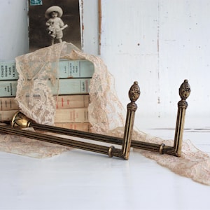 Pair of French Vintage Brass Curtain Tie Backs or Curtain Hooks